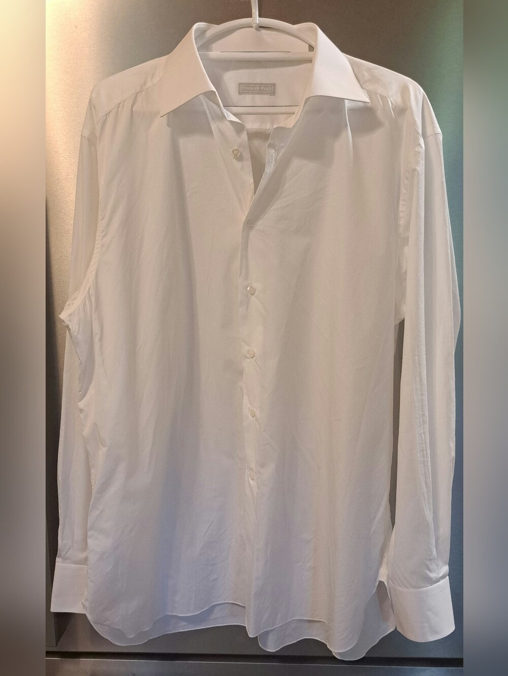STEFANO RICCI  Classic White Dress Shirt Size 17.35 (45)  Wedding Church Luxury